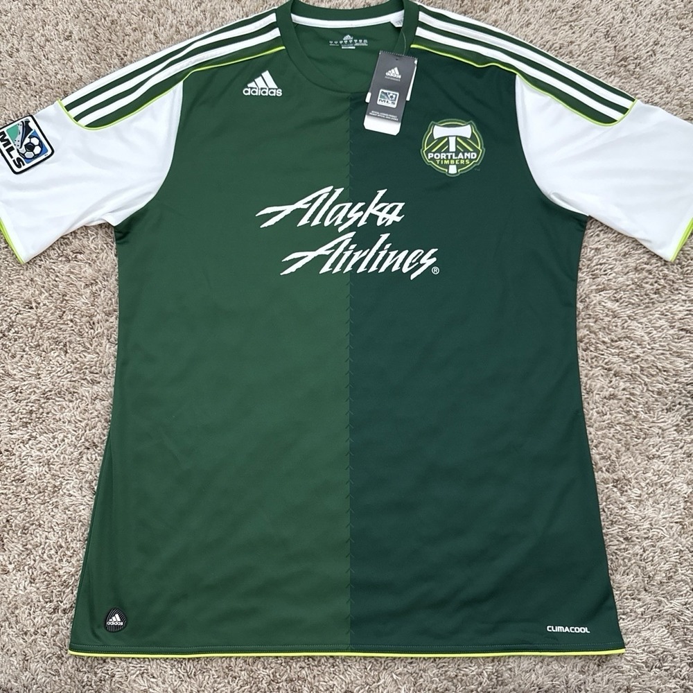 BNWT Portland Timbers 2011 2012 Home Jersey Soccer Adidas MLS XL Vtg Alaska